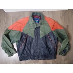 Vintage New Zealand Outback Cooper Collection Multicolor Leather Jacket Size XL